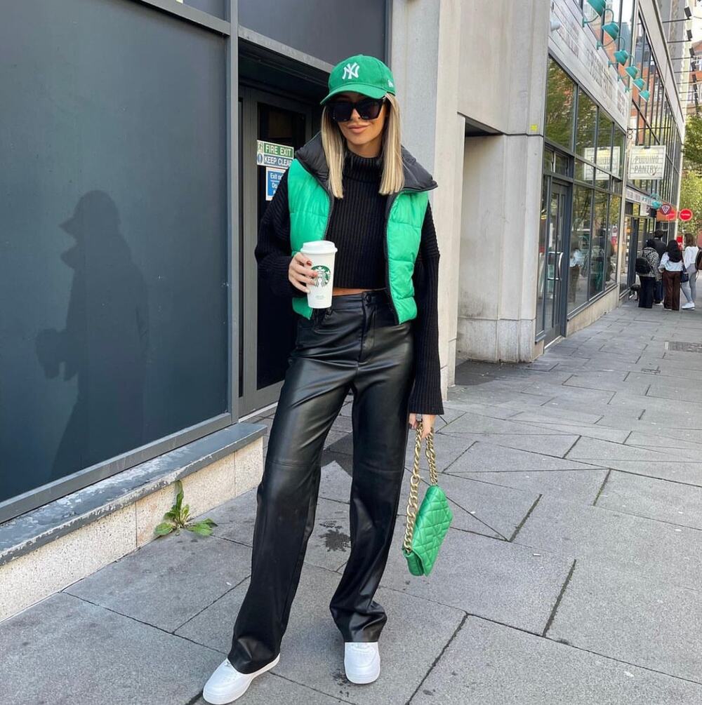 ZARA BLOGGER FAVORITE FAUX LEATHER PANTS BLACK